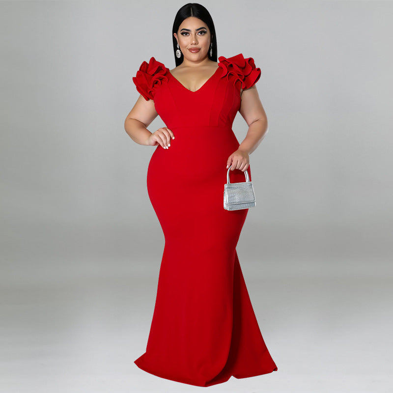 European And American Fashion Plus Size Women Backless Dress