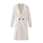 Double-breasted Suit Collar Solid Color Long Woolen Outer
