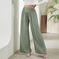 Pantalon droit à jambes larges et élastique, taille haute, décontracté, tendance, pour femme
