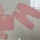 Girls' Striped Stitching Long Sleeve Trousers Suit
