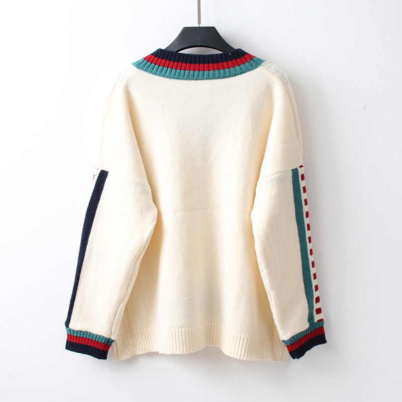 Striped Lazy Knit Pullover Bottoming Shirt