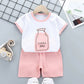 Children's Short-sleeved Suit Pure Cotton Korean T-shirt Shorts