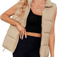 Gilet sans manches en coton rembourré thermique à col montant pour femme