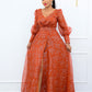 Printed Plus Size Loose High Waist Dress