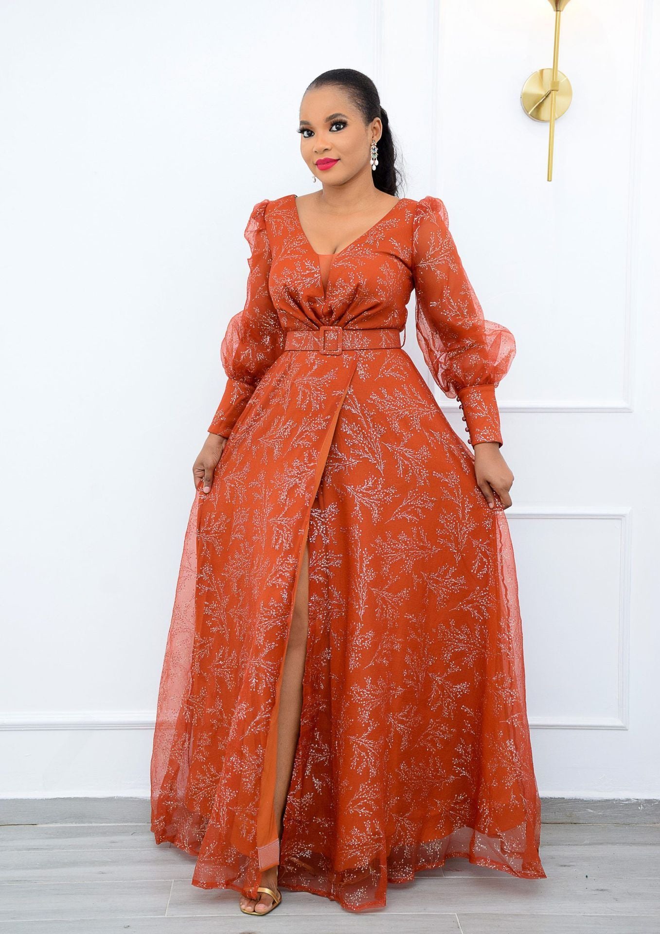 Printed Plus Size Loose High Waist Dress