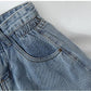 Vintage High Waist Slacks Denim Shorts