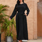 Clear Color Lace Up Muslim Dress With Pockets