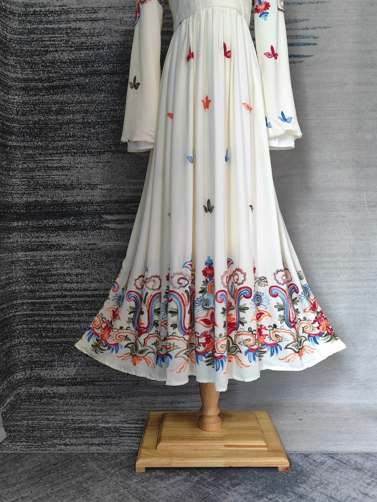 Robe aristocratique rétro brodée de Dubaï