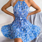 Robe ample à volants et fleurs style européen et américain, idéale pour le printemps et l'été