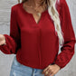 Loose Pullover Chiffon Temperament Commuter Solid Color Long-sleeved Bottoming Shirt
