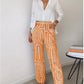 Women's Casual Long-sleeved Lapel Shirt Printed Wide-leg Pants Suit