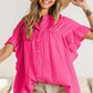 Women's Fashion Stand Collar Ruffled Sleeve Peplum Top
