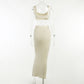 Knitted Inner Match Short Camisole Skirt Suit