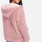 Manteau en peluche à capuche en laine d'agneau pour femme