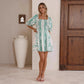 Elegant, Versatile Linen Dress With A Floral Print And Lace Trim
