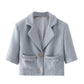 Temperament Pocket Design Short Casual Suit