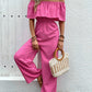 Women's Fashion Off-shoulder Solid Color Jumpsuit