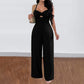 Leisure Vacation Commute Style Solid Color Sling Wide Leg Jumpsuit For Women
