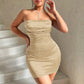 Women's Pocket Collar Beaded Temperament Elegant Suspenders Sleeveless Short Dress