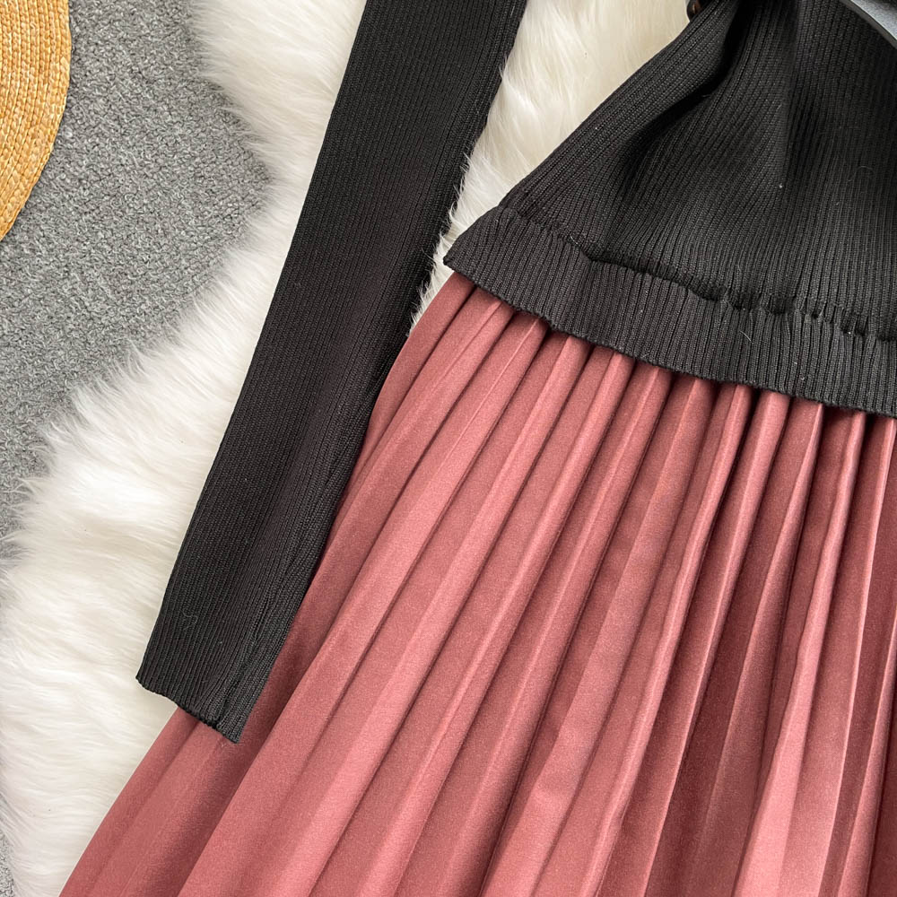Women's Retro Fashion Fake Two Piece Dress