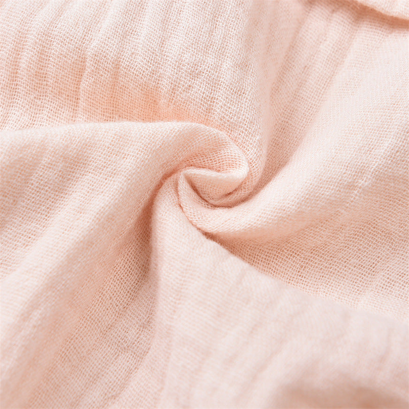 Combinaison à lacets en coton de couleur unie pour filles