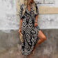 Loose Women's Wear Elegant Style Random Printing Tie-dye Large Swing Dress