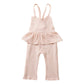 Combinaison à lacets en coton de couleur unie pour filles