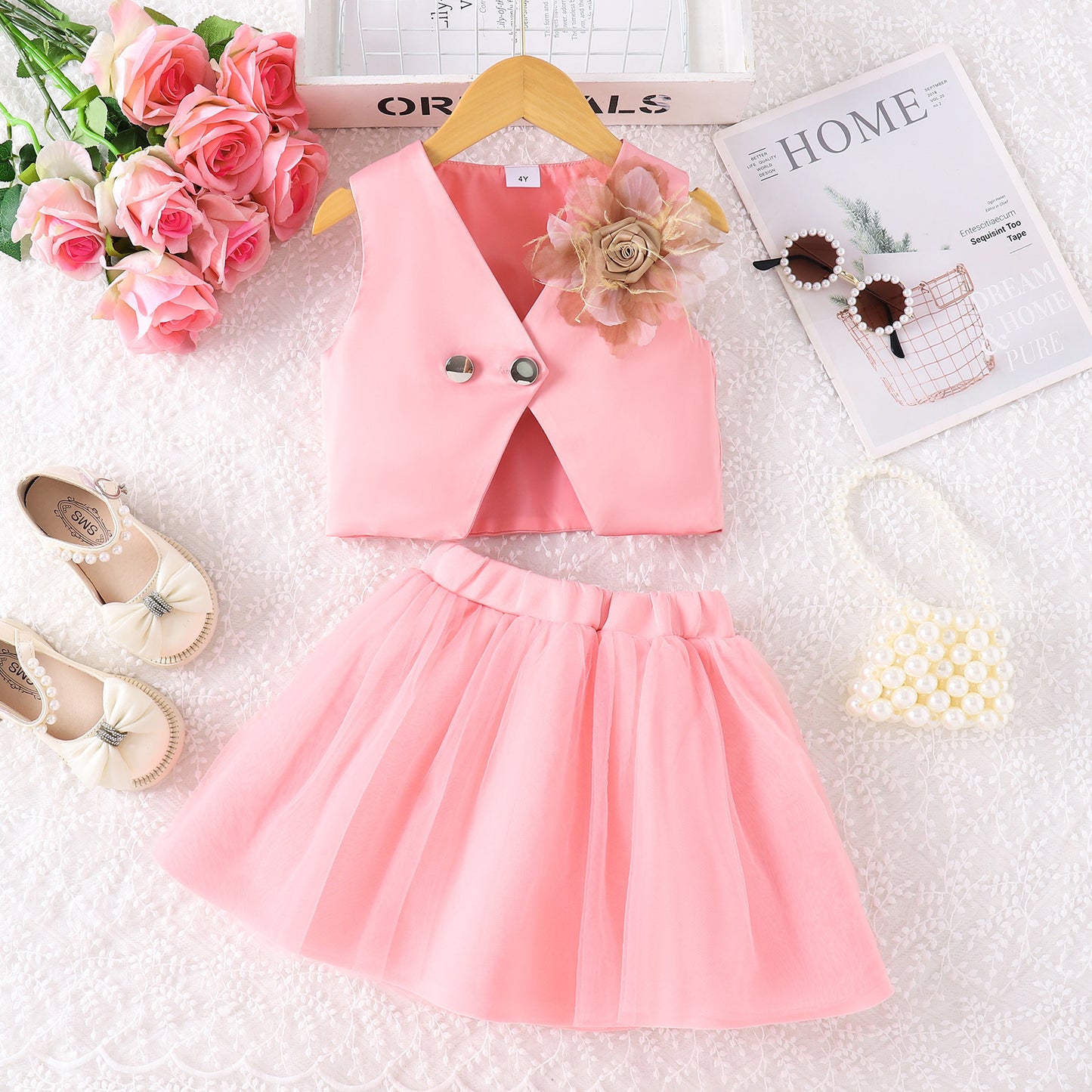 Mesh Princess Dress Two-piece Set