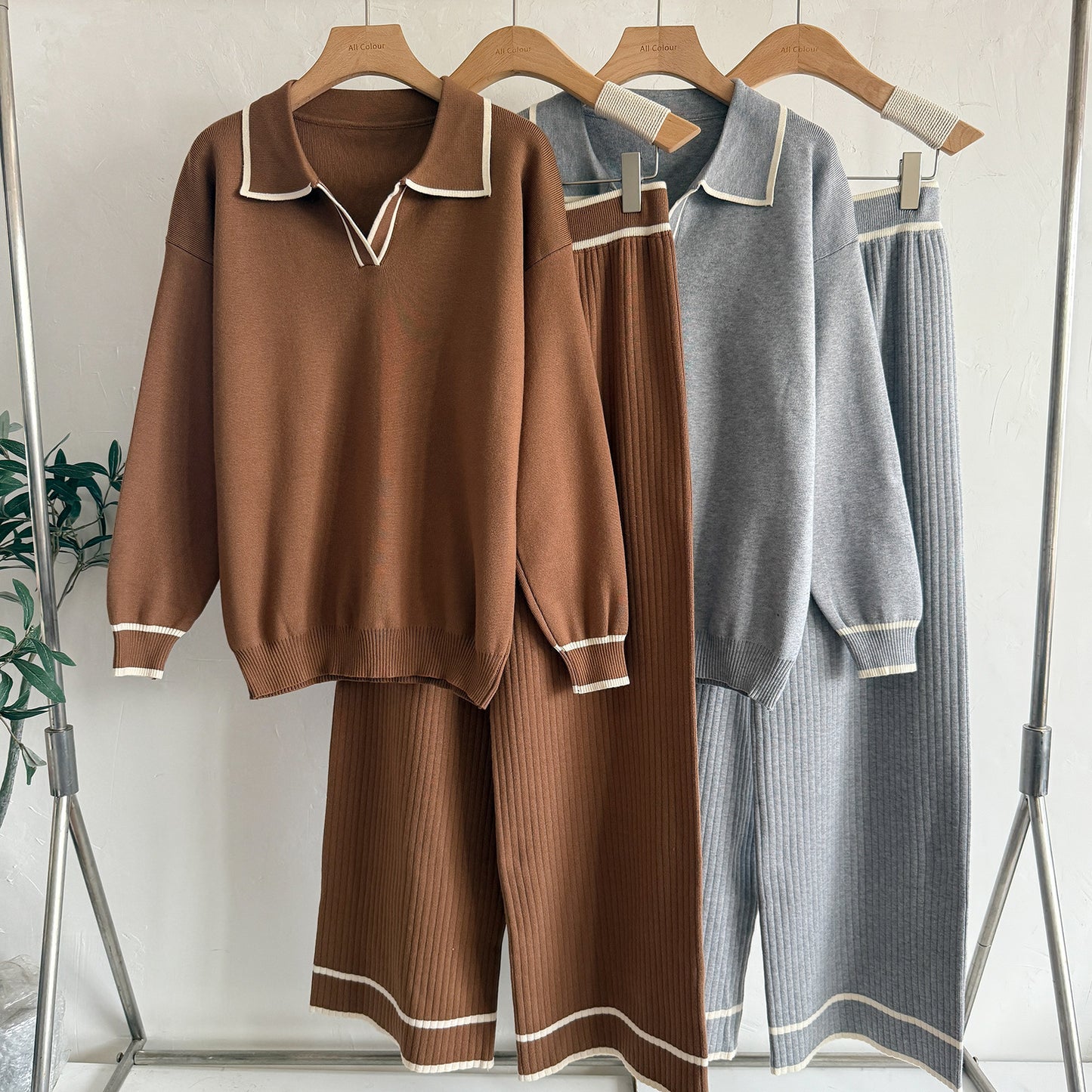 New Contrast Color Fashion Casual Women's Suit