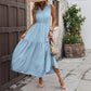 Summer New Womens Solid-Colored Sleeveless Stand-Collar Dress For Women