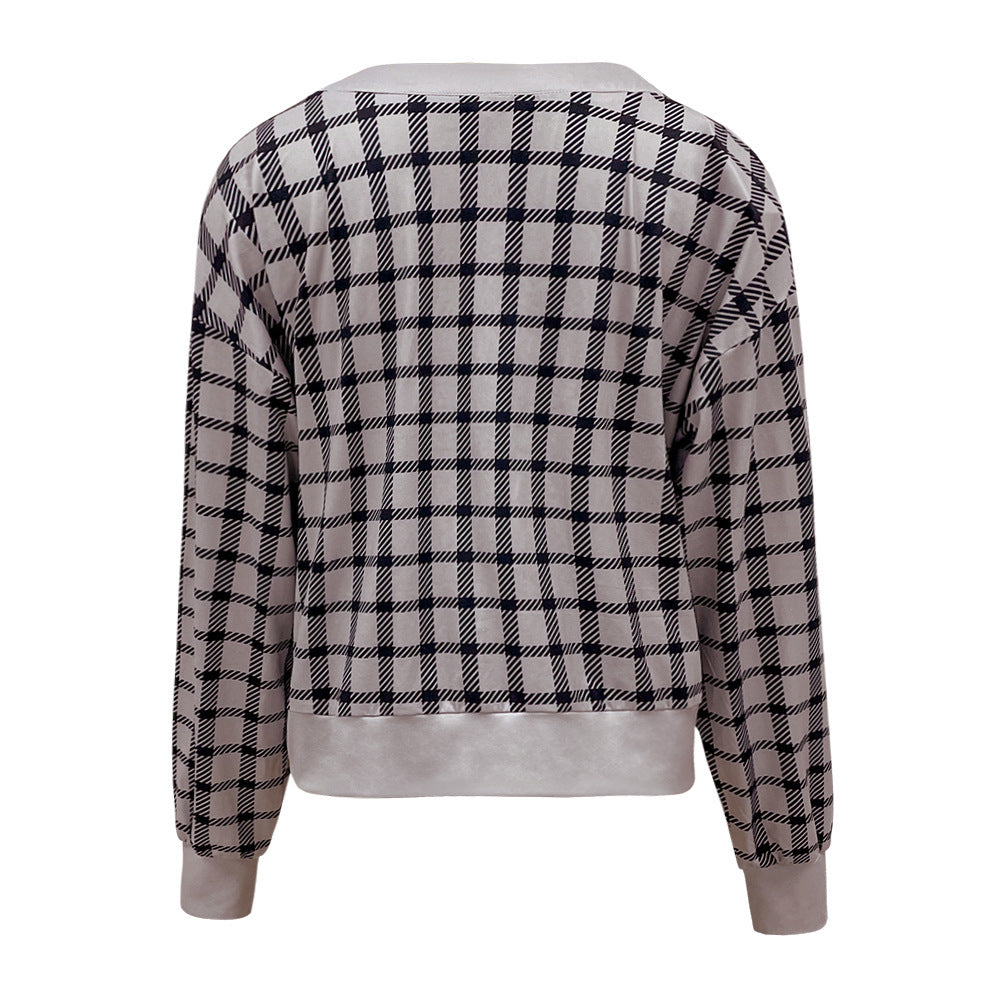 Plaid Cardigan Single-Breasted Casual Button Jacket