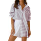 Women's Long-sleeved Shirt Fashion Loose Casual Plaid Shirt