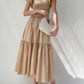 Square Collar Off-neck Dress Ruffled