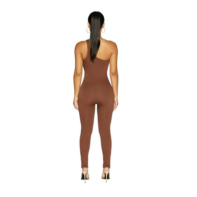 Solid Color Strapless Jumpsuit
