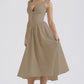 Robe longue à bretelles coupe ajustée, imprimé mode style européen et américain
