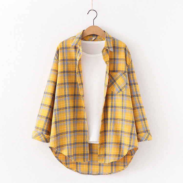 Chemisier à carreaux pour femme, nouvelle marque, ample, grande taille, manches longues, en flanelle de coton, décontracté, hauts