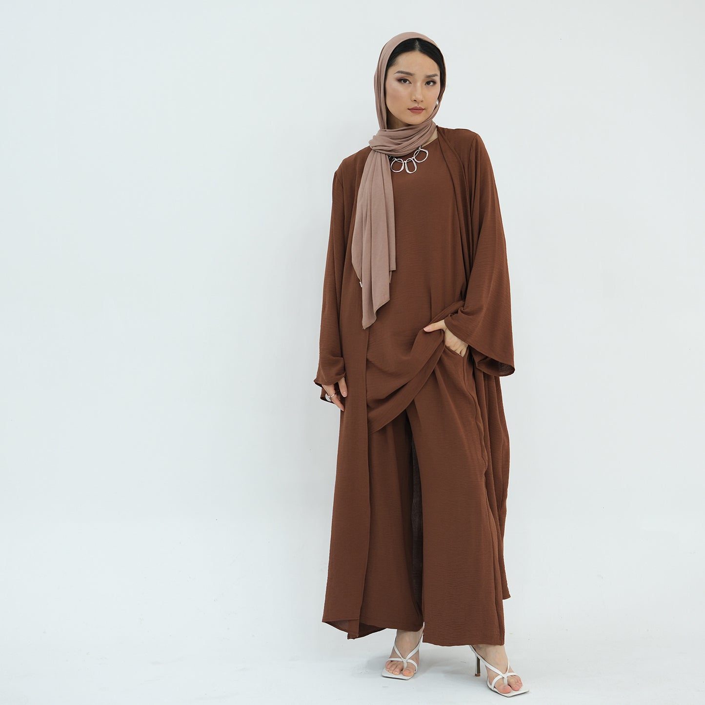 Women's Turkish Solid Color Three-piece Set Suit