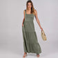 Robe sans manches à bretelles spaghetti et poches pour femme