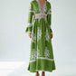 Fall V-neck Stitching Lace Women's Long-sleeved Dress