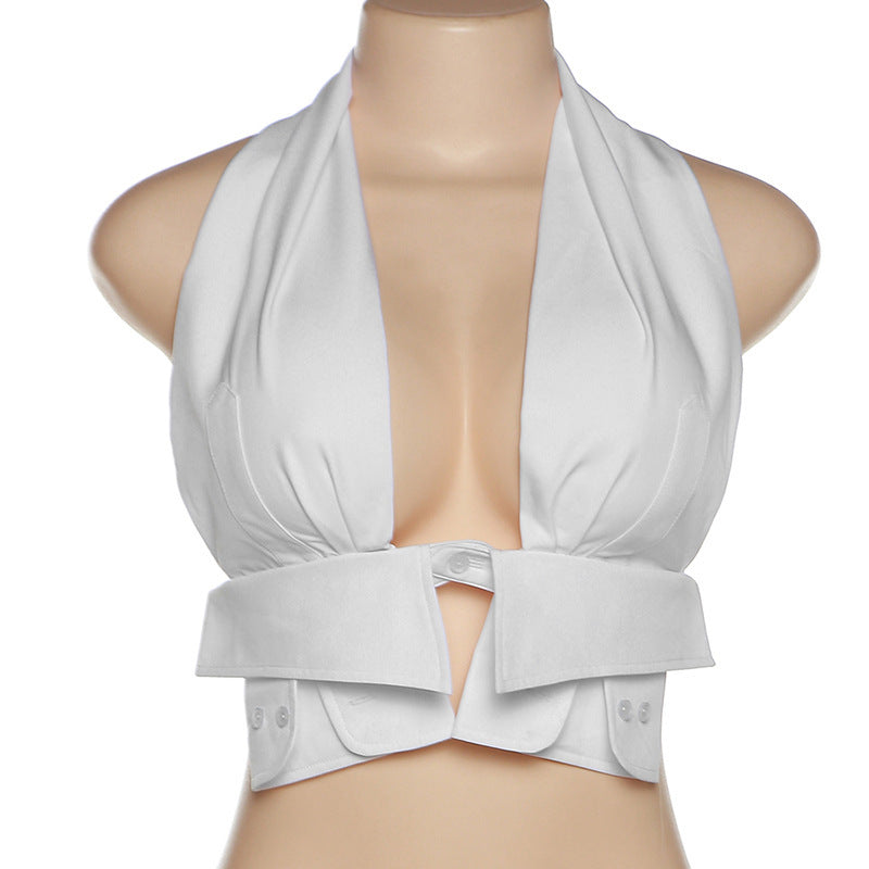 Summer Fashion Trends Women's New Halter Backless Hollow Slim Fit Inner Wear Vest
