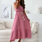 Women's Solid Color Striped Sleeveless Cotton Dress