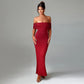 Socialite Style Elegant Backless Off-shoulder Dress Women