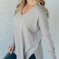 Pull ample à manches longues pour femme, design cousu sur le devant