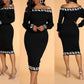 Fashion Casual Plain Stitching Printed One-shoulder Dress
