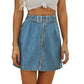 Short Denim Washed Skirt
