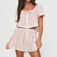 Women's Fashion Bowknot Button Shorts Casual Suit
