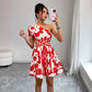 Symmetrical Neckline Hollow Waist Women's Dress