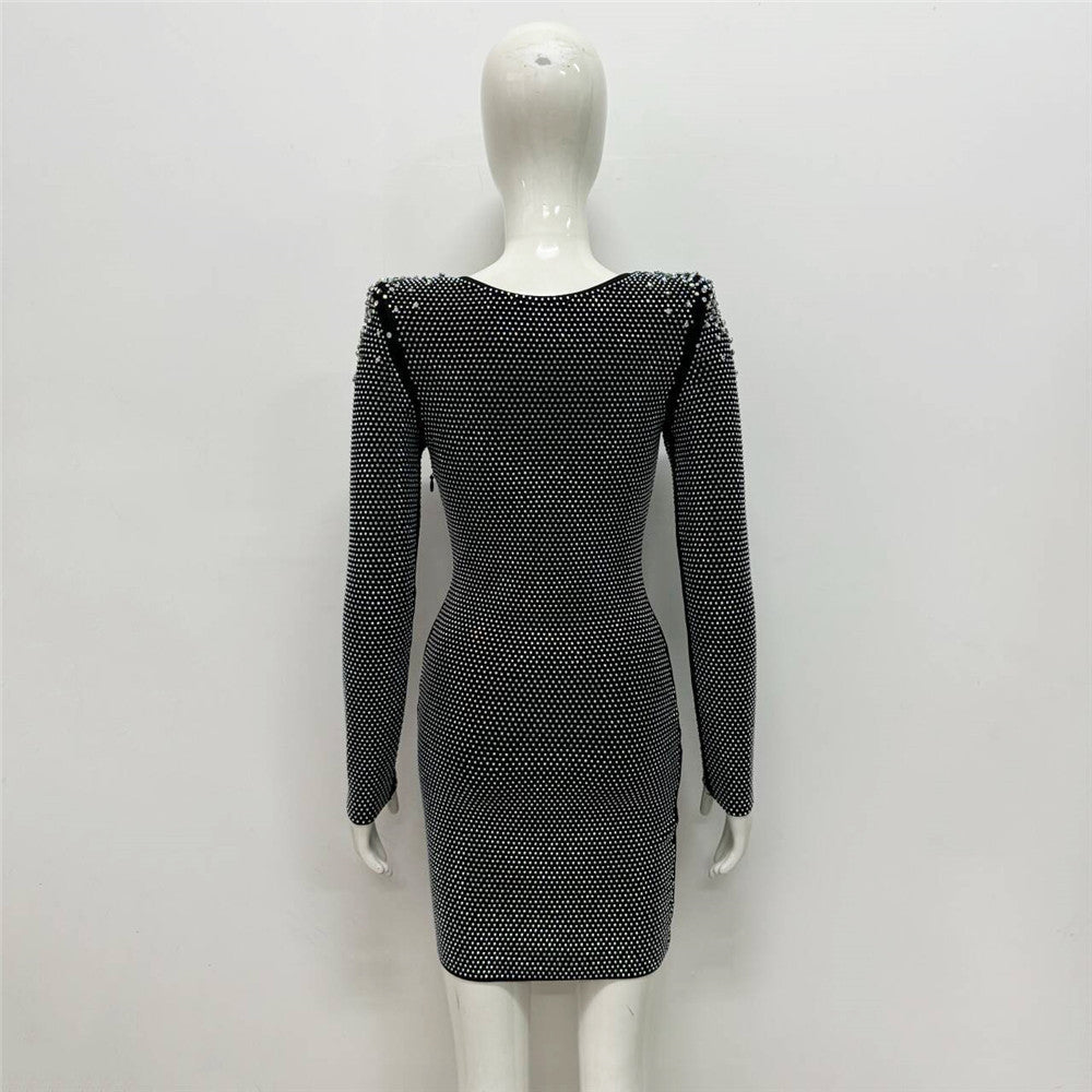 Rhinestone Bandage One-piece Dress Cross Border Foreign Trade Tight
