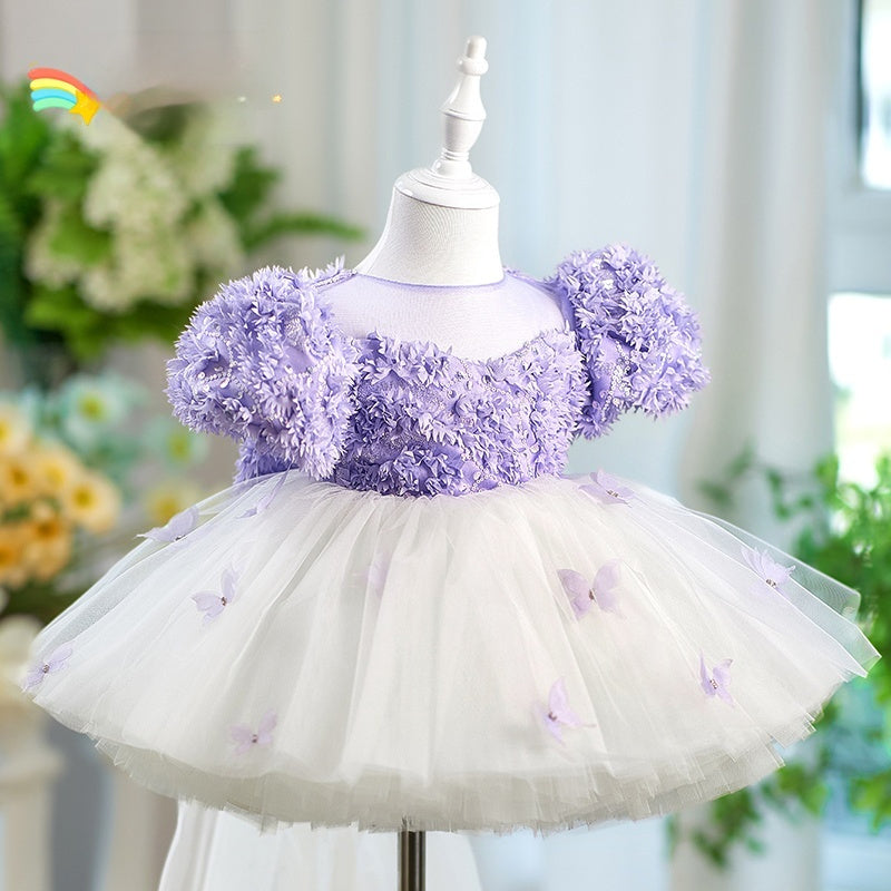 Girls' High-end Host Piano Performance Tulle Skirt Beautiful Light Luxury