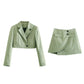 European And American Style Lapel One-button Blazer, High Waist Wrap
